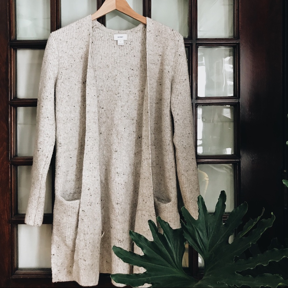 Cozy Speckled Light Tan Old Navy Cardigan